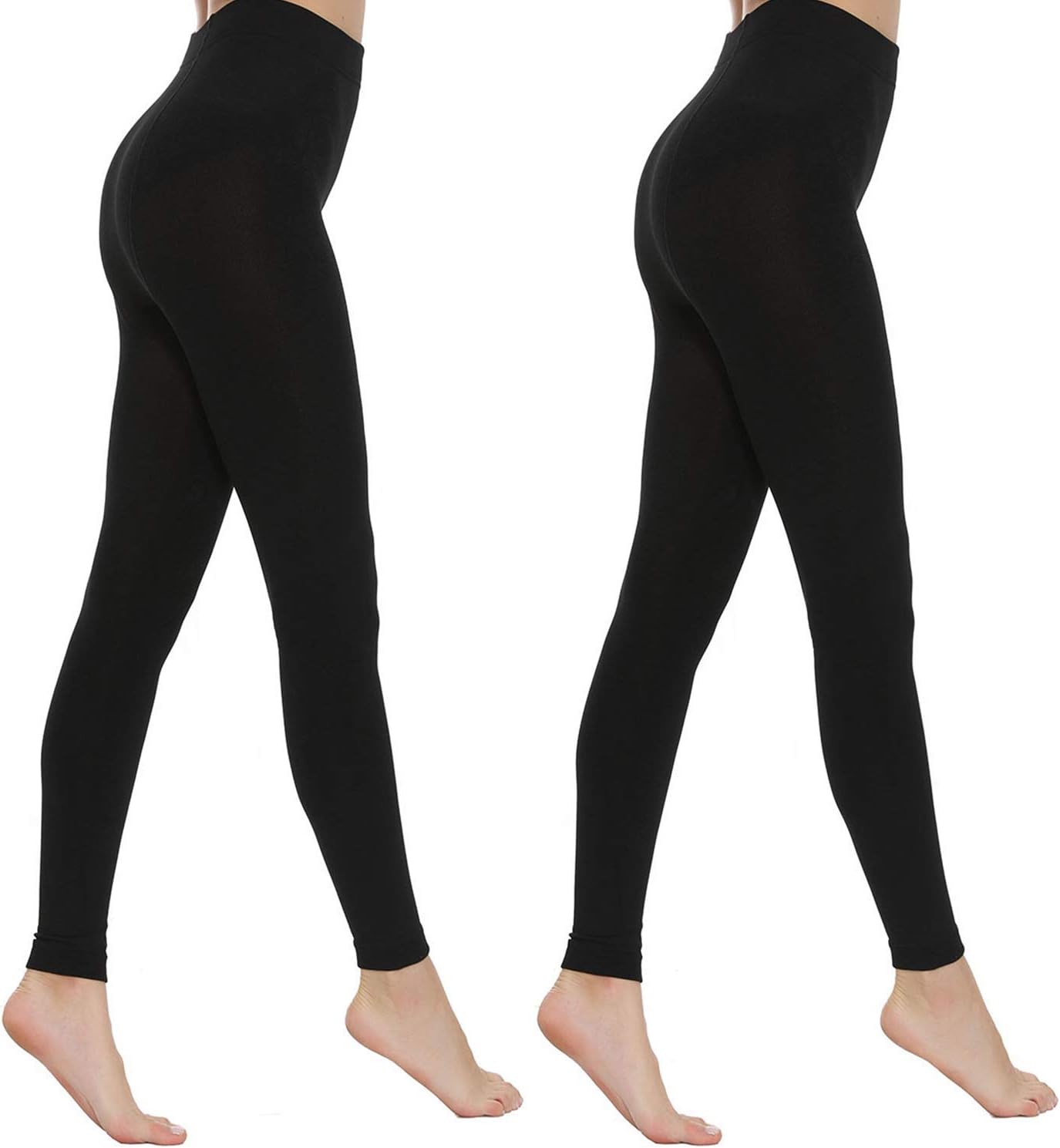 MANZI 2 Pairs 400D Women's Black Thermal Warm Winter Fleece Tights
