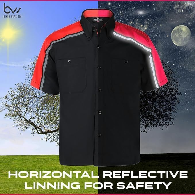 Men’s Work Shirt- Mechanical/Industrial Work Shirt with Reflective Horizontal Lining - Image 7