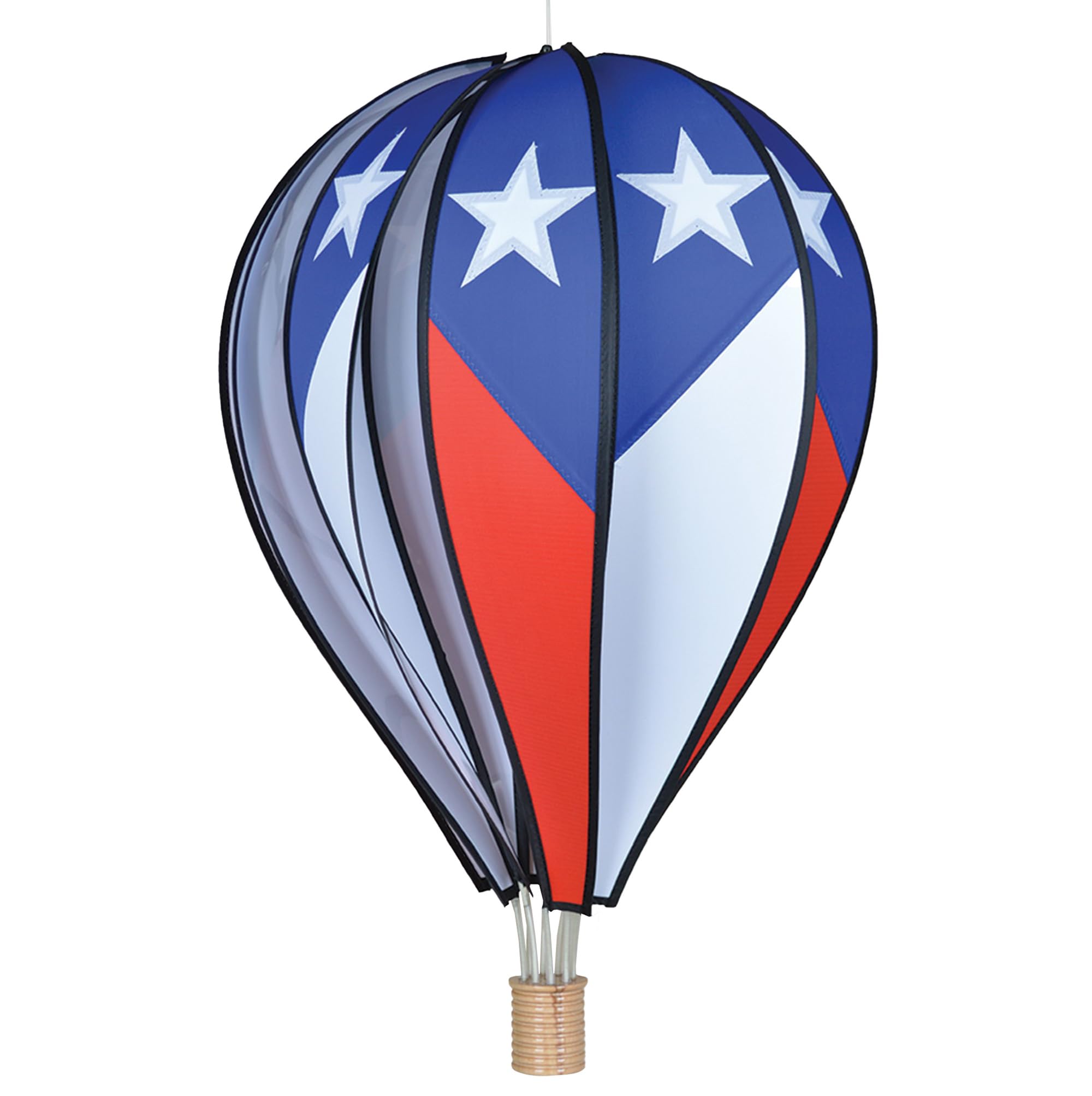 Patriotic Hot Air Balloon Wind Spinner - 22 Inch Outdoor Garden Decor, Weather Resistant