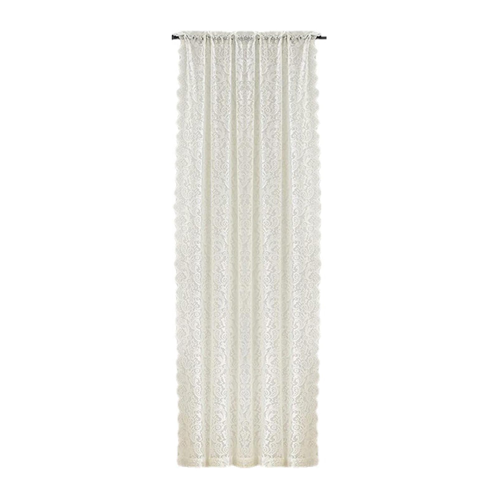 Rideaux en dentelle blanche motif floral vintage 140 cm de large pour salon et chambre