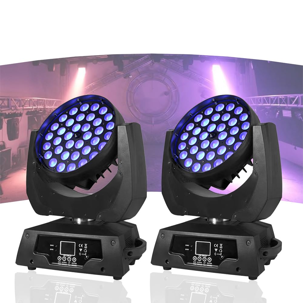 Weikass 2Pcs Led Zoom Wash 36x12w Rgbw 4in1 Moving Head Light DMX512 Lyre Wash Zoom 36x12w Rgbwa Uv 4in1 Moving Head Light