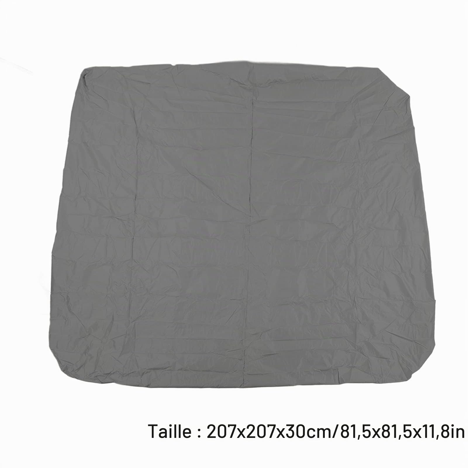 carré, Couverture pour l'extérieur, Housses de Spa, étanches pour, 190% Polyester Enduit argenté, résistant aux intempéries (207 x 207 x 30 cm, Gris 81,5 x 81,5 x 11,8 cm)