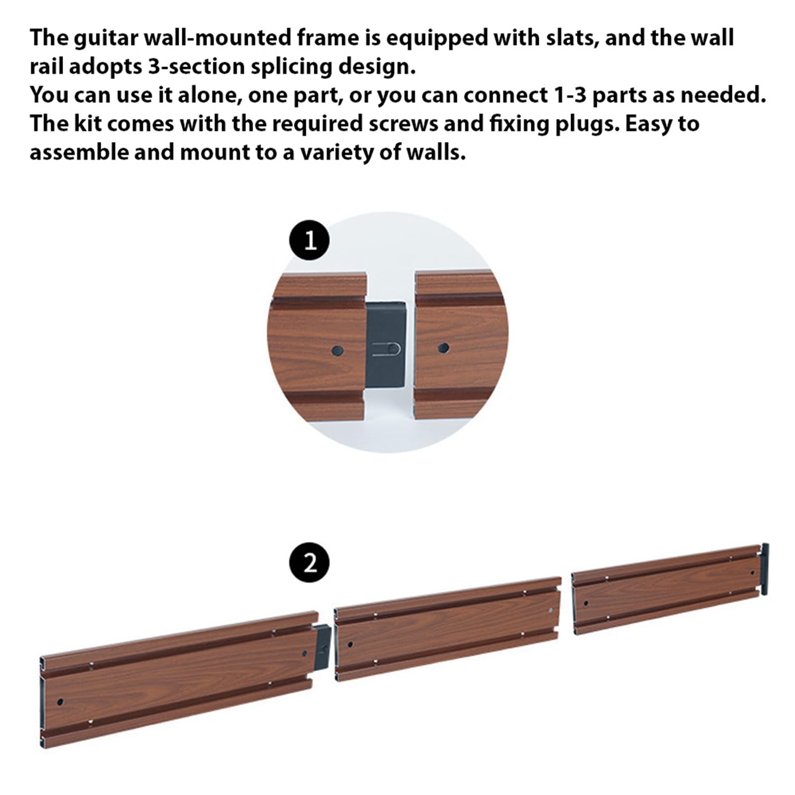 Aluminiowy Stojak na Gitarę z Aluminium Trzyma 5 Gitar, Wyreguluj Hook Hook Pozytu (BLACK) (BROWN)