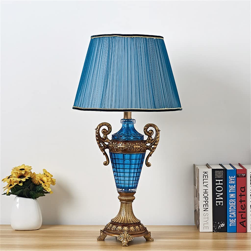 Lampa stołowa w stylu retro, szkło, żywica, dekoracyjne oświetlenie nocne (biały styl)