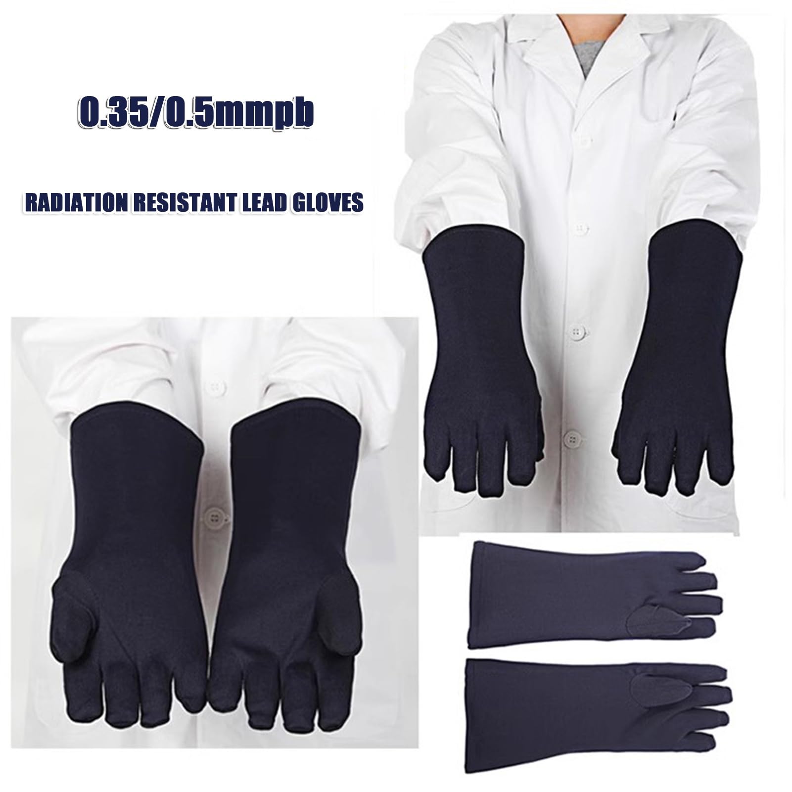 Delantal de Plomo Guantes de Plomo para Rayos X para Adultos, Guantes Resistentes a la radiación de 0,35 mmPb/0,5 mmPb, Tanto para Hombres como para Mujeres (Color : Blue, Size : 0.5mmPb)
