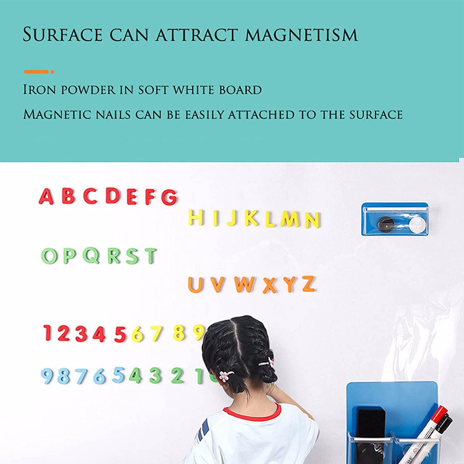 Magnetyczna tablica suchościeralna, Naklejka magnetyczna suchościeralna na tablicę suchościeralną, samoprzylepna, na ścianę i drzwi, biała, różne rozmiary(120x280)