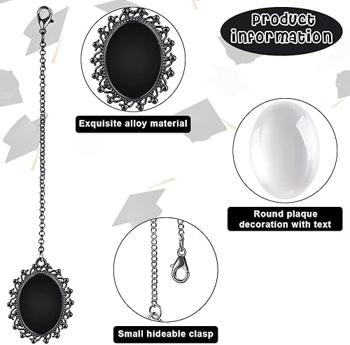 Miniatura 10 de Dije de foto de tapa de graduación, 4 piezas de regalo universitario de clase 2023, borla de graduación personalizada, colgante conmemorativo