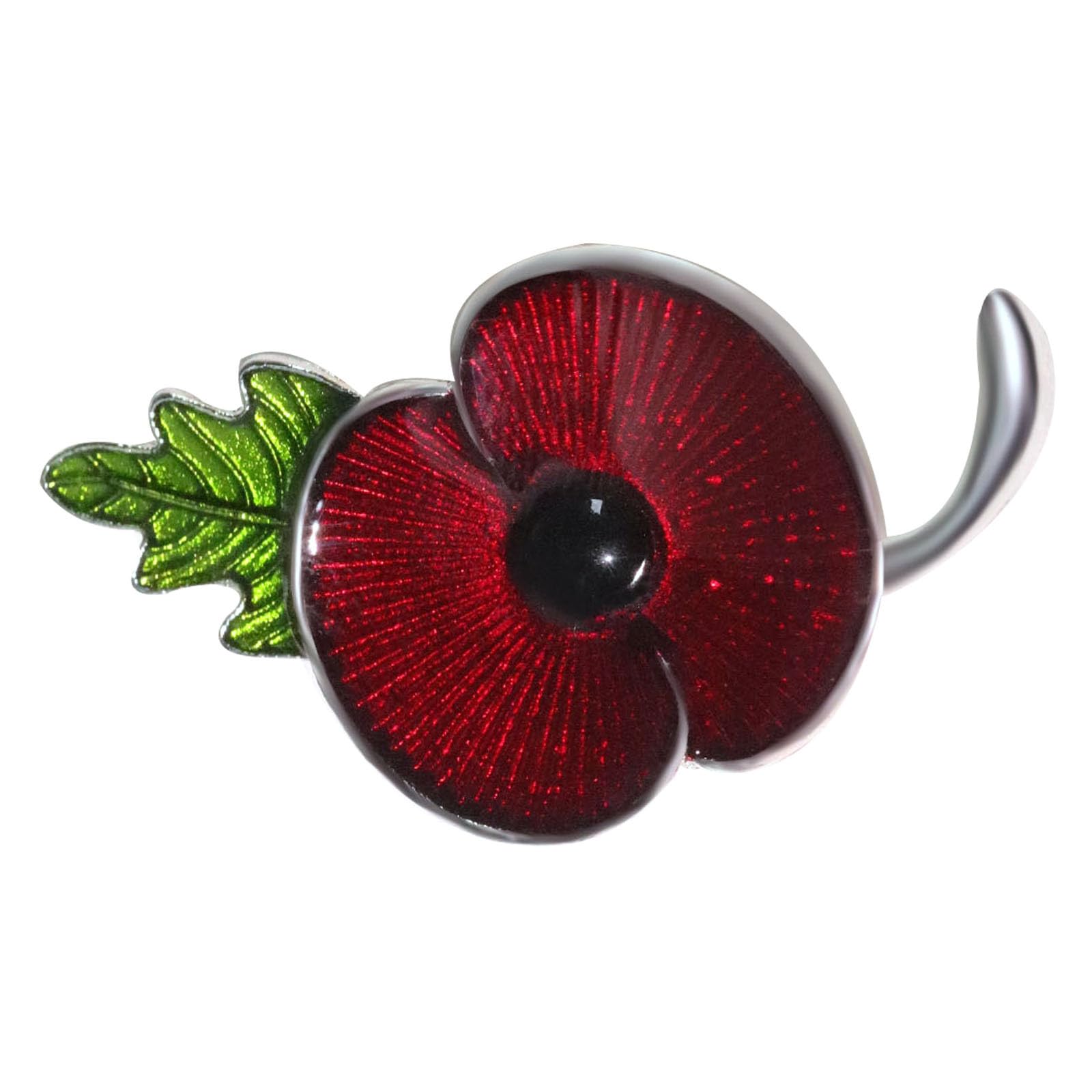 USLIKEElegant Poppys Stem Shape Brooch Stylish Flower Shaped Breastpin Stylish Floral Lapel Pin Festive Holiday Gift for Her