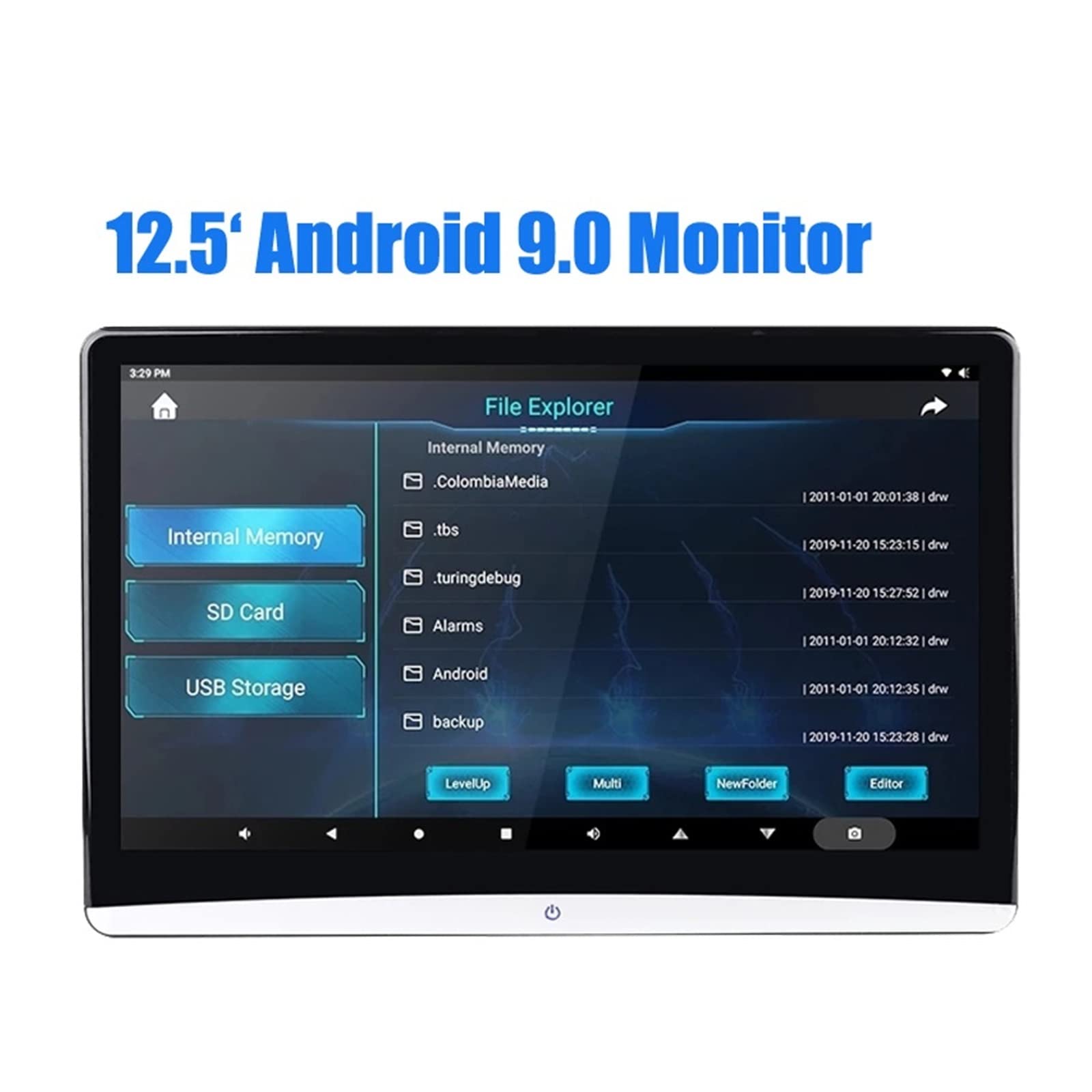 12,5-calowy monitor montowany za zagłówkiem samochodu Wideo 4K HD 1080P / / USB/TF/BT RAM 2 GB / 16 GB Pobieranie aplikacji Mirroring/Miracast(2PC Monitor)