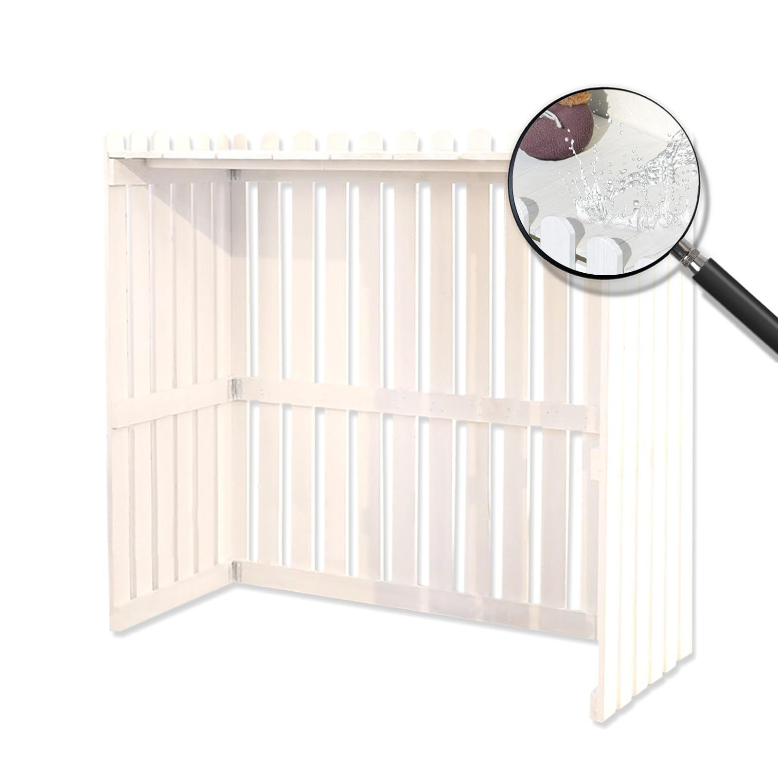 TIANQIHAO Outdoor Air Conditioner Cover - Rust-Proof Slatted Fence Screen For Garden, Balcony, And Plant Storage Protection,White-85x35x84cm
