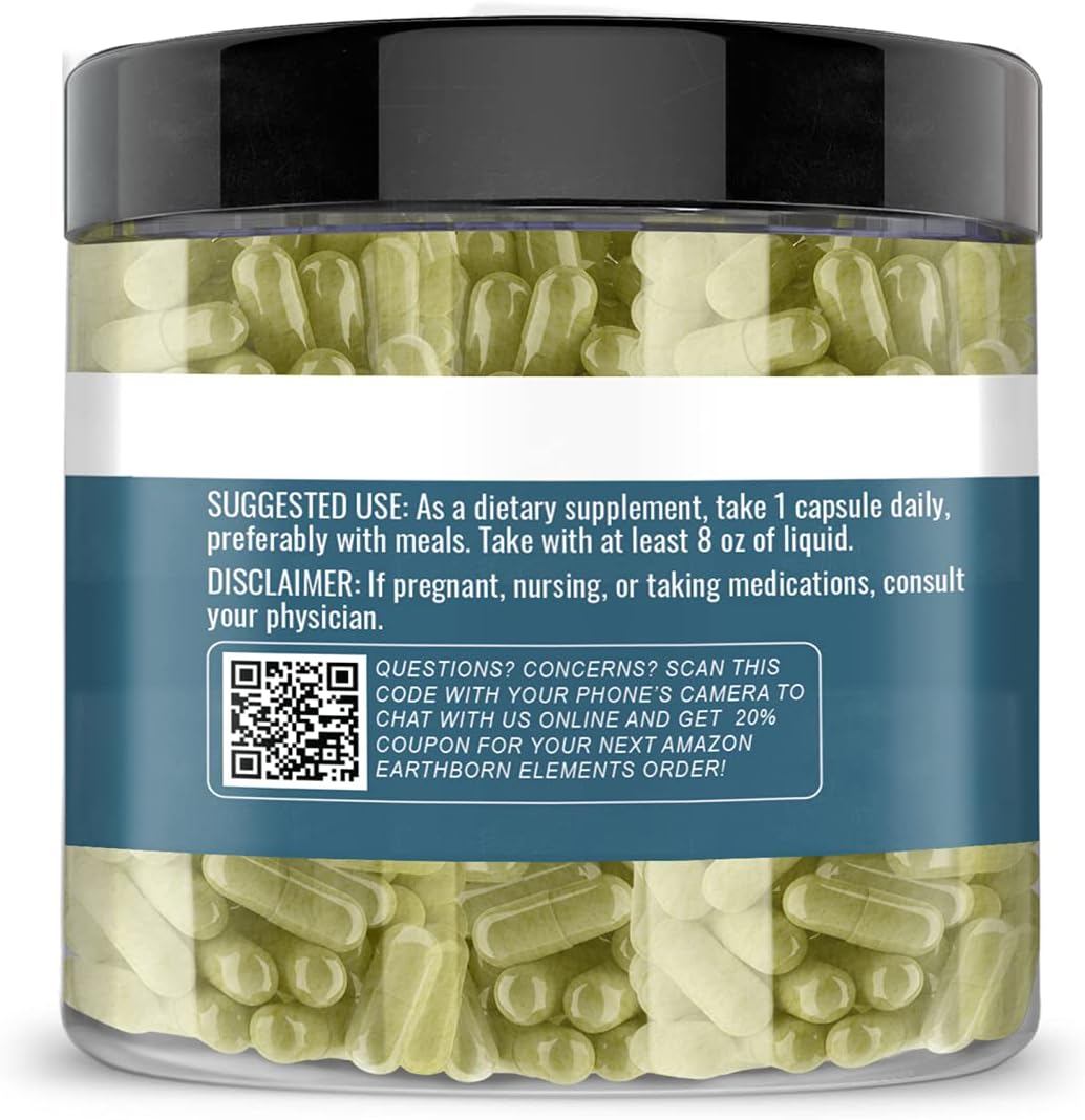 Earthborn Elements Kava Kava Extract, 200 Capsules, Pure & Undiluted, No Additives : Health & Household