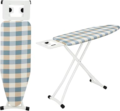 Folding Ironing Board 110x30cm 6 Height Adjustable Iron Rest | 6-height adjustable folding ironing board (66–77cm) with cotton cover, non-slip feet and iron rest. Ideal for home laundry