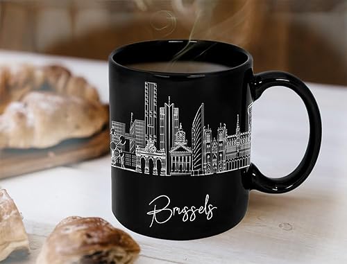 Miniatura 466 de Taza de cerámica Madrid Spain Skyline, taza blanca de recuerdo de Europa de 11 onzas, taza de café personalizada, regalo para cumpleaños, taza