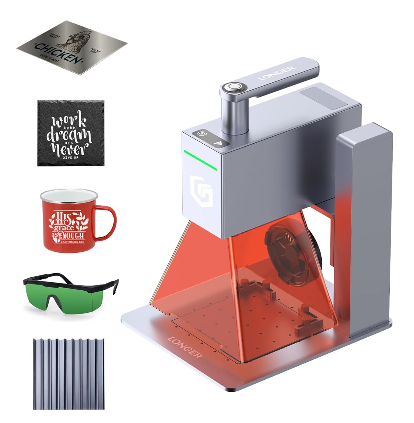 Longer Nano Portable 6W Laser Engraver, 6000mW Output Laser Cutter Machine, DIY Engraver Tool for Wood, Acrylic, Leather, Cloth, Metal, Ceramics,5000mm/s High-Speed