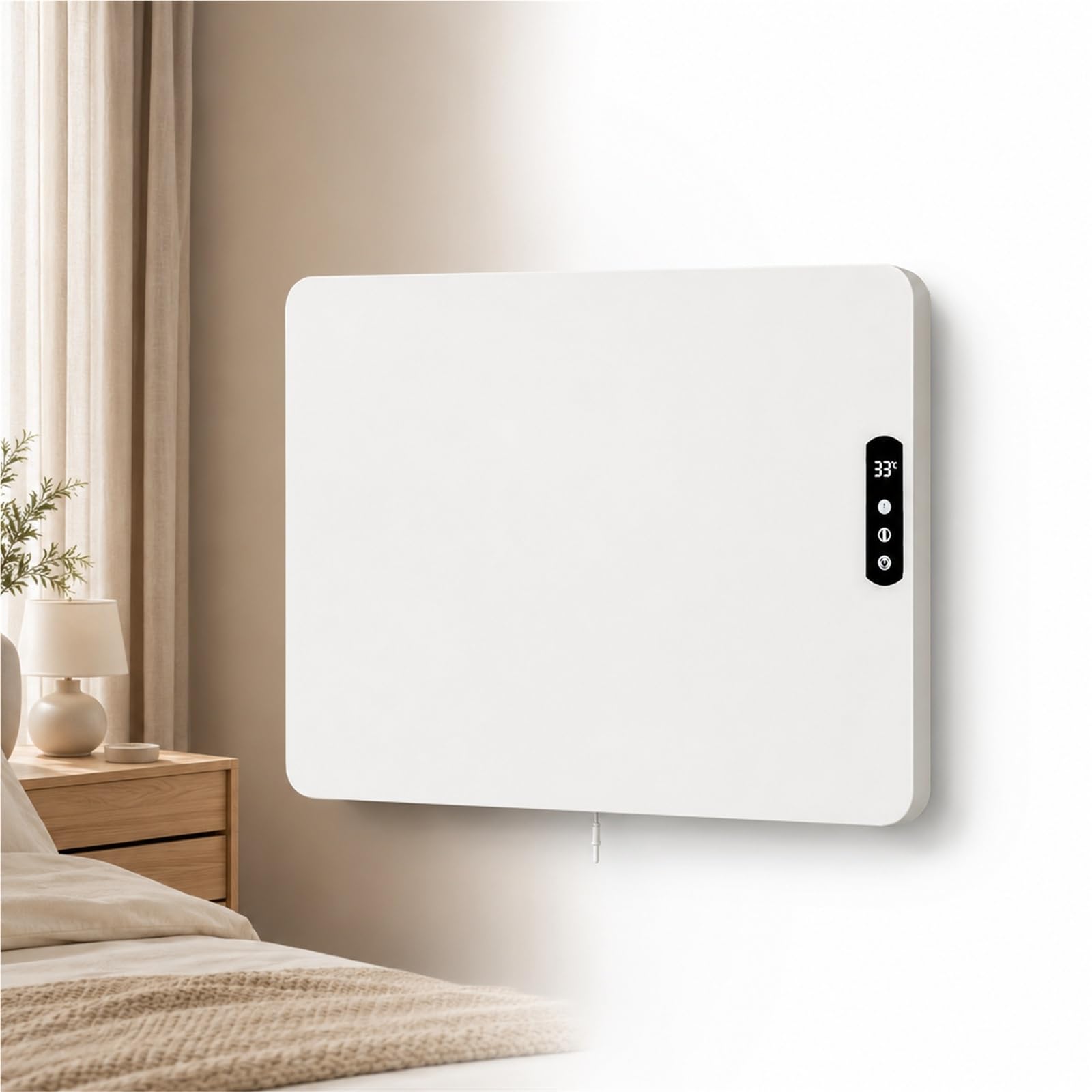 Calentador de pared con panel eléctrico enchufable