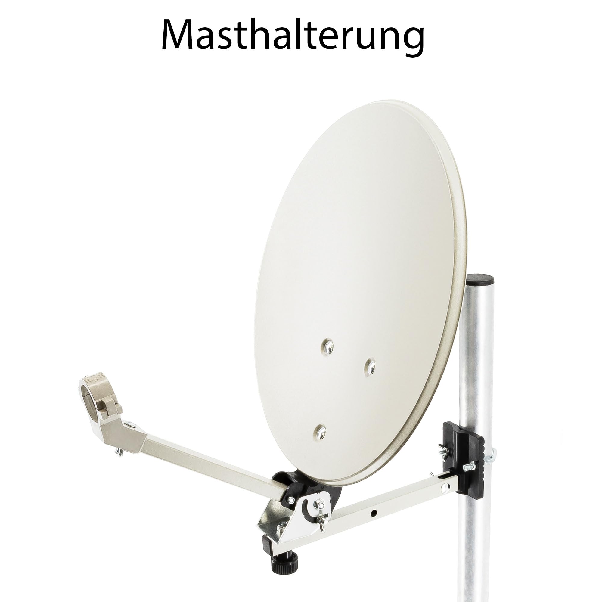PremiumX Camping SAT Anlage Satellitenschüssel Single LNB Tischhalter Masthalter Saugfuß im Koffer Camp Zubehör