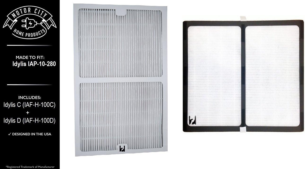 Premium Idylis C + D Filter Bundle Made to Fit Idylis IAP-10-280 (Without Carbon Filters)