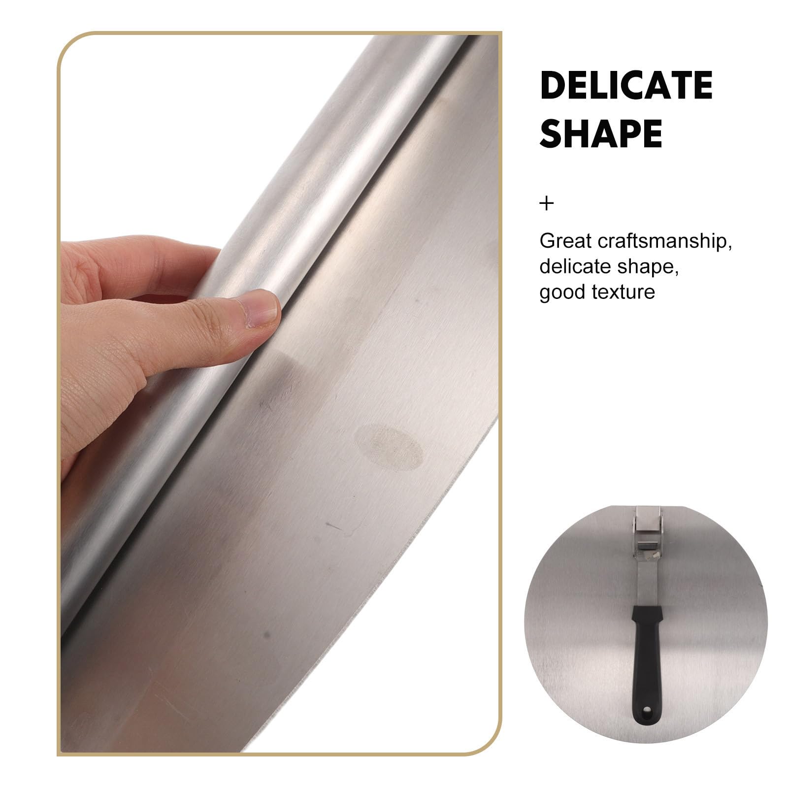 Juego de 2 Espátulas para Pizza de Acero Inoxidable con Mango Plástico | 25 Cm, Forma Redonda, Diseño Ergonómico, Limpieza Rápida y Asa Aislante del Calor