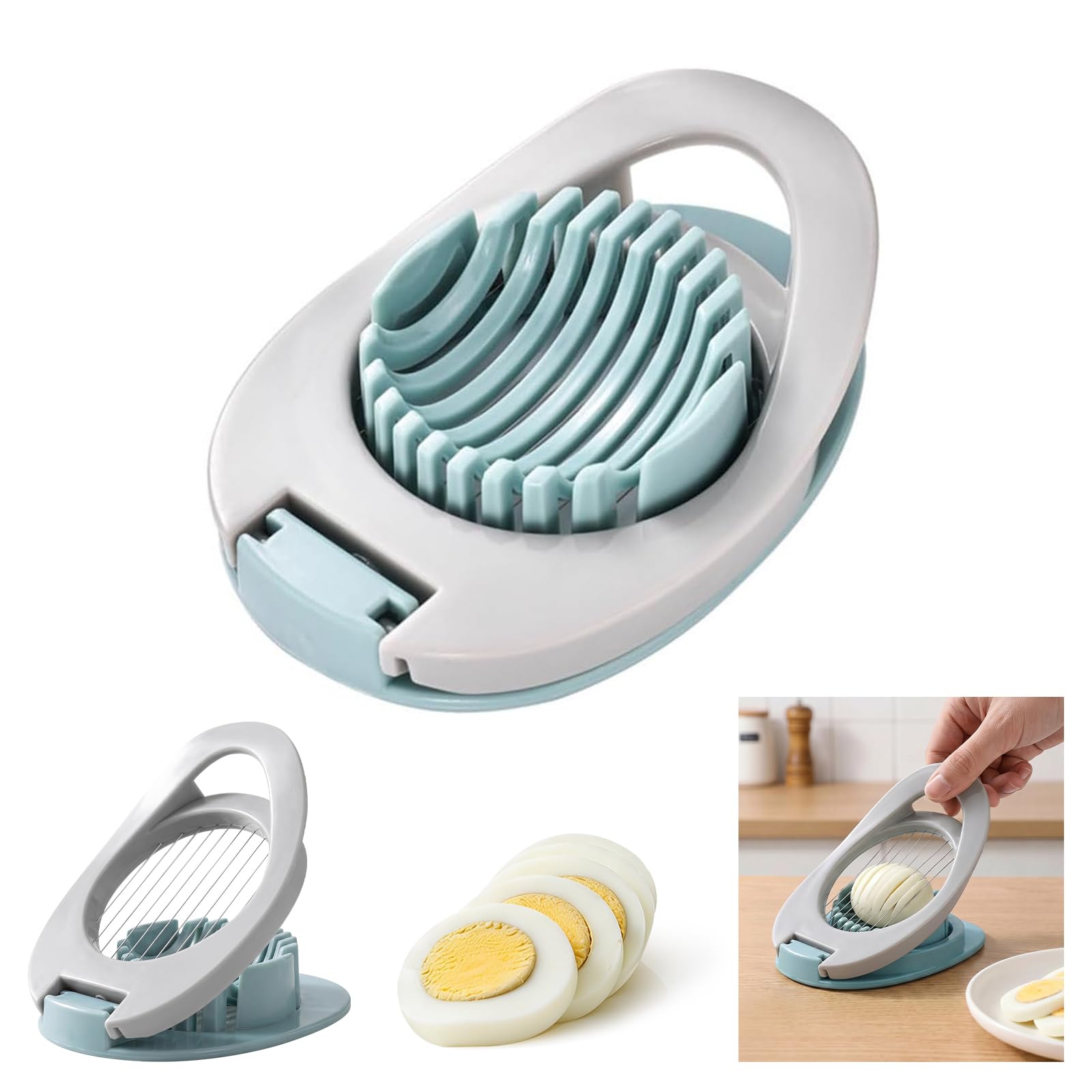 LAWALEISHE Egg Slicer, Stainless Steel Wire Multifunctional Egg Cutter