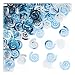 Creative Converting 21090 Metallic Confetti Swirls, Pastel Blue