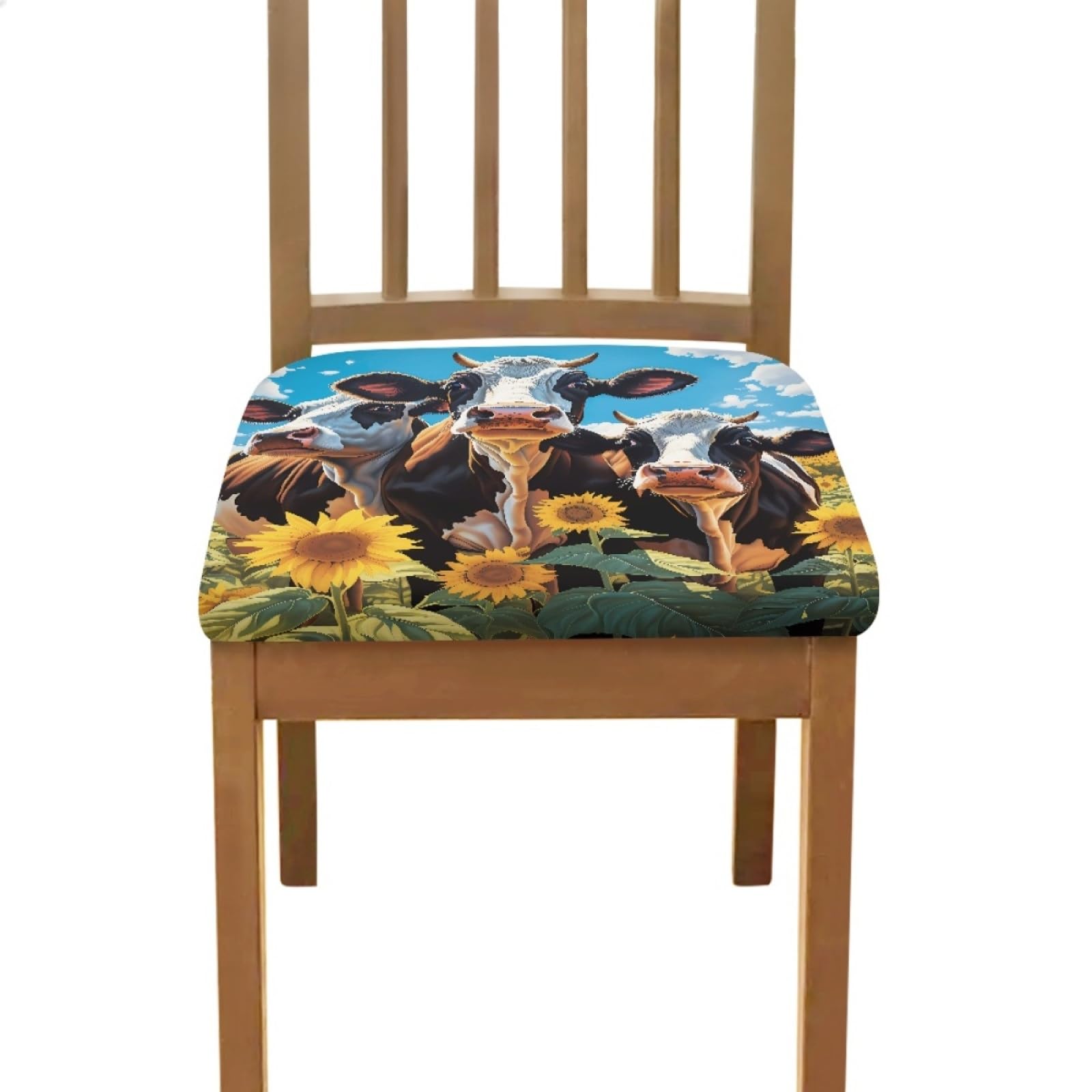 Fundas Sillas Vaca Cojines para Sillas Comedor Elásticas, Funda De Silla Extraíbles Y Lavables, Protectores De Asiento para Banquetes, Cocinas, Fiestas.