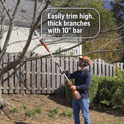 Image of Husqvarna DP110 Pole Saw Attachment, 10-Inch FLXi Compatible Electric Pole Saw Attachment, Hook and Harness Included for Easy Storage and Additional Support