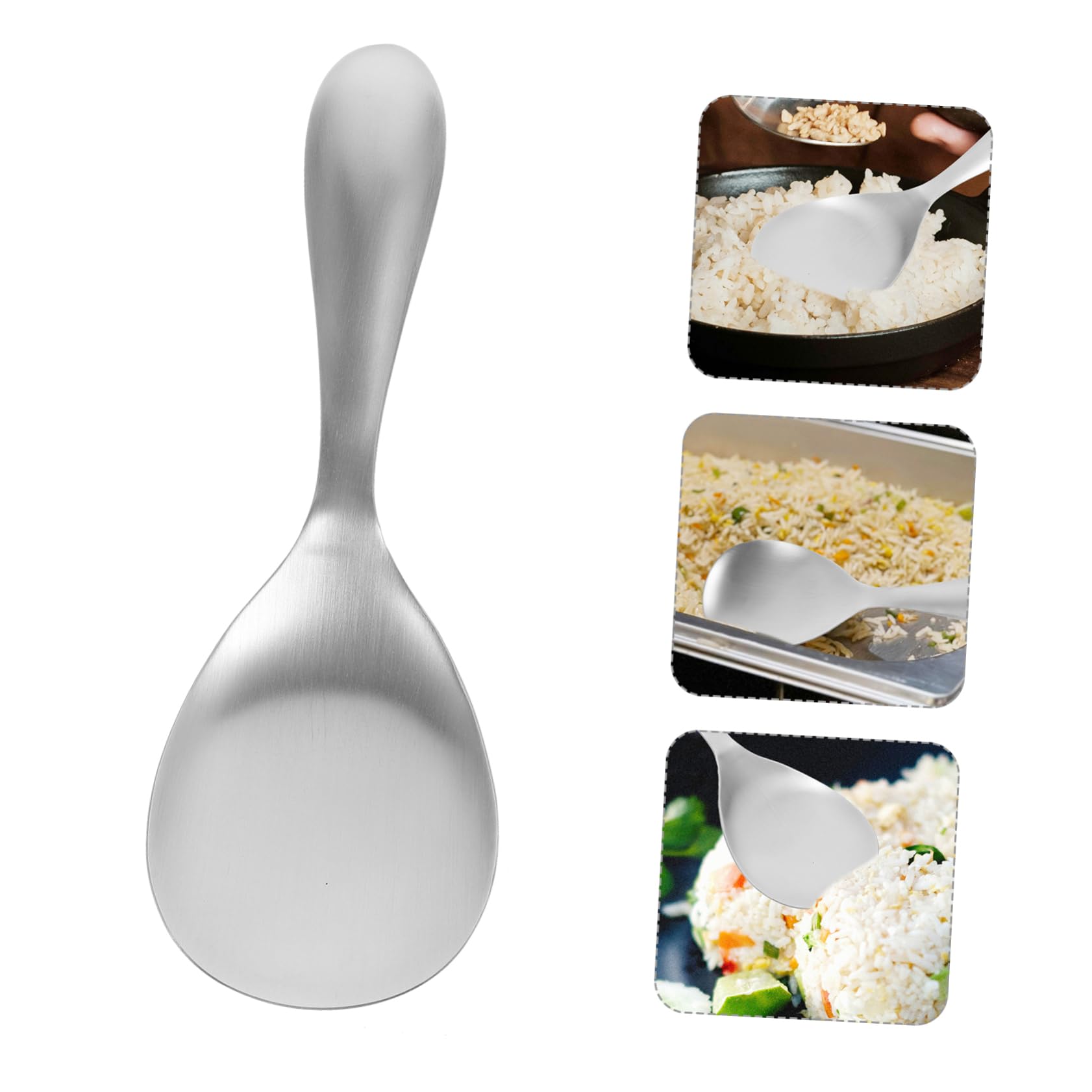Hemobllo Cucharas Para Servir Arroz Antiadherentes, 2 Unidades De Acero Inoxidable, Ideales Para Familias y Eventos, Utensilios Prácticos Para Cocina