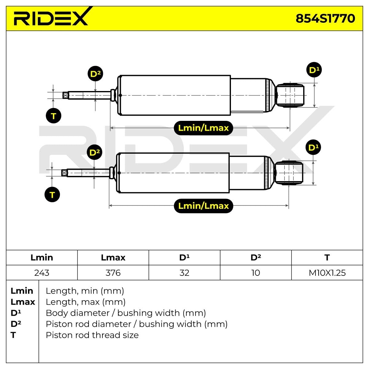 RIDEX 854S1770 2x Amortiguador Delantero Compatible con NISSAN TERRANO II R20