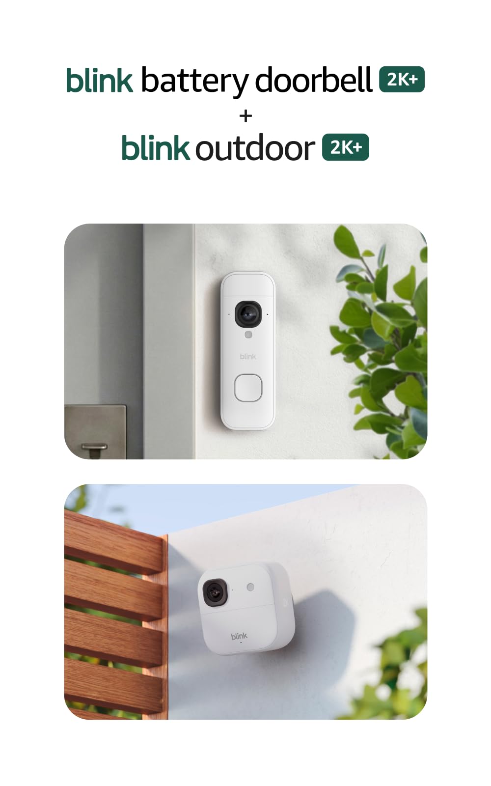 Blink Battery Doorbell 2K+ (newest model) and Outdoor 2K+ (newest model) Wireless smart security, 2K video, en
