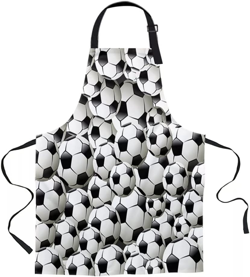 Soccer Balls Football Aprons for Women Men Kid Cooking Baking Apron Kitchen Utility Equipment Accessories
