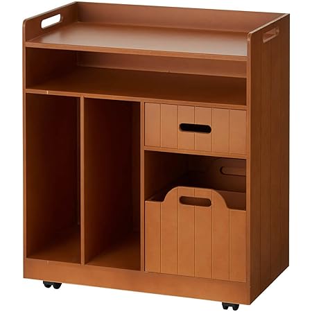 Amazon Co Jp ベルメゾン 収納ワゴン リビング ワゴン 完成品 キッチンワゴン 収納カート ブラウン 大 ホーム キッチン