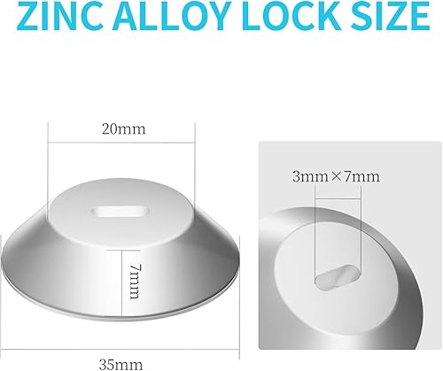 Miniatura 2 de Placa de seguridad adhesiva con ranura para cables para bloquear laptops, tabletas, monitores y otros dispositivos (negro, paquete de 5)