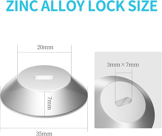 Adhesive Security Plate with Slot for Cables to Lock Down Laptops, Tablets, Monitors and Other Devices (Black 5Pack)