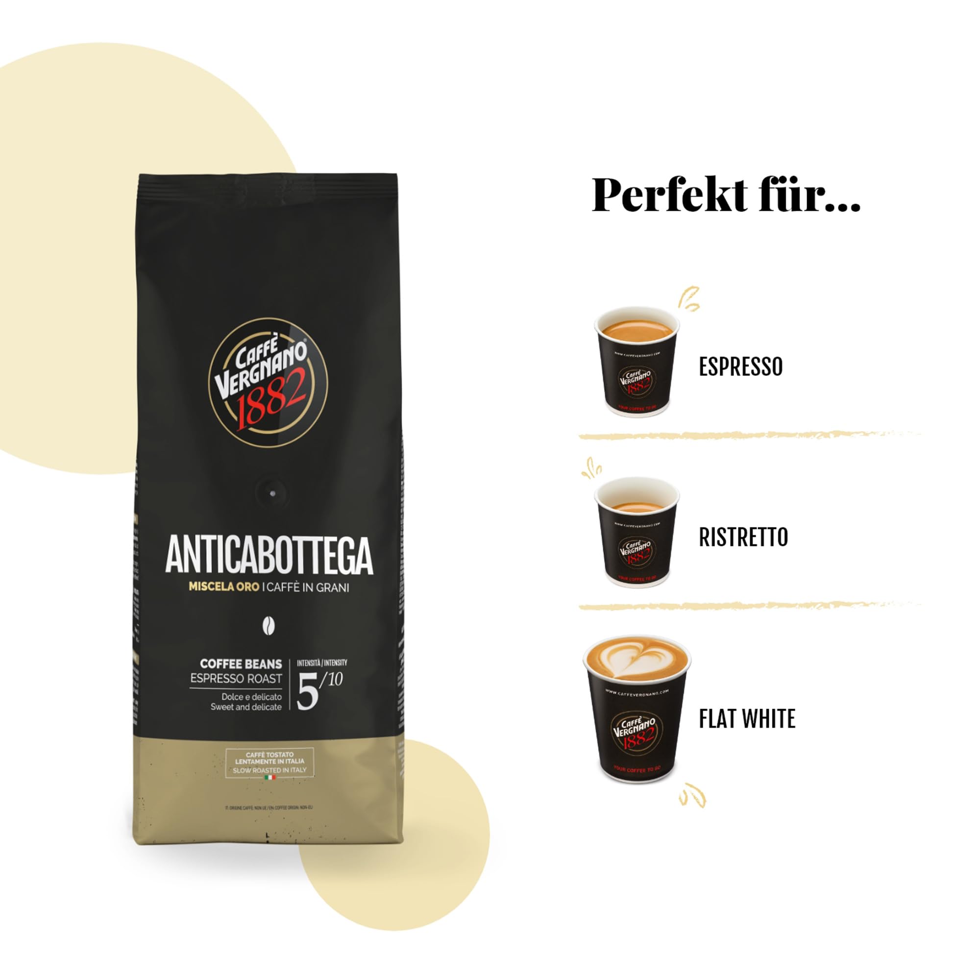 Caffè Vergnano 1882 Kaffeebohnen Anticabottega - 1 Packung enthält 1 Kg