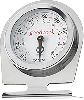 GoodCook Classic NSF Oven Thermometer - Accurate 150-550°F Dial, Shatterproof Lens, Stand & Hang for Safe Baking