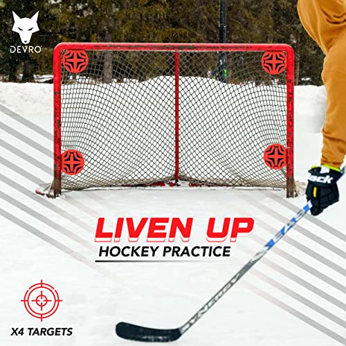 Sharpshooter Magnetic Hockey Goal Targets - Lacrosse Net Targets - Hockey Net Targets - Hockey Training Equipment - Attach to Any Metal Goal - Ice Hockey Goal Targets - (4 Targets)