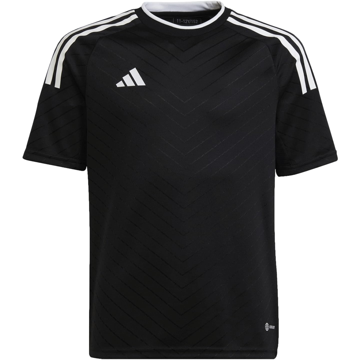 adidas Kids Soccer Campeon 23 Jersey - Stay Dry and Comfortable, Classic Design, 100% Recycled Material (US, Alpha, Small, Regular, Black)