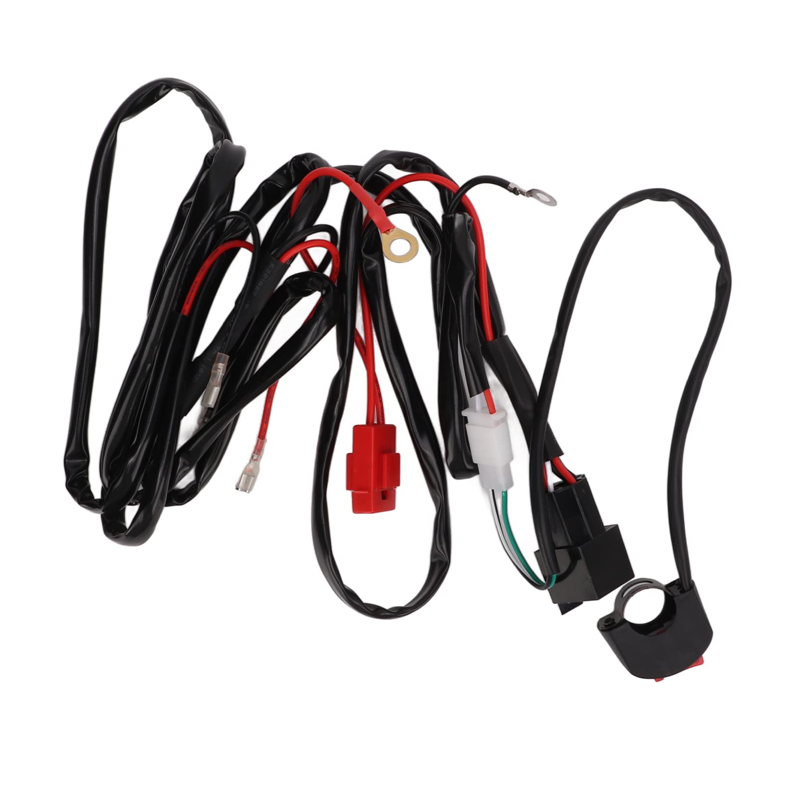 Kit cablaggio luci LED per moto, interruttore da manubrio 12V 40A con pulsante, cablaggio universale per barre luminose a LED, compatibile con moto da cross 9-V, ATV e
