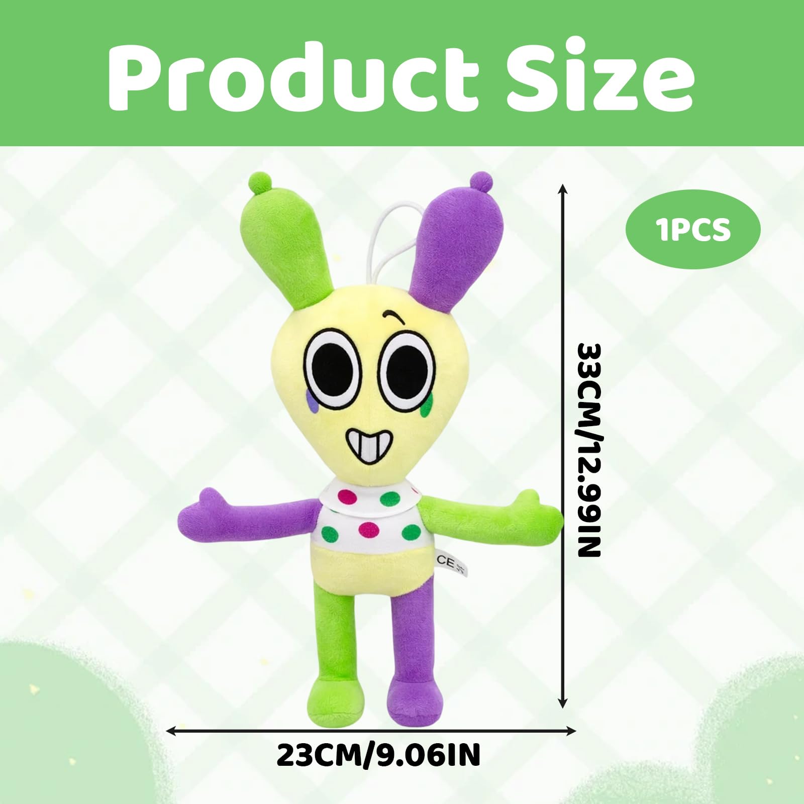 33 cm Cuddly Companion Suitable for Comfort Great for Playtime Companion and Gift for Special Occasions Purple and Green Rabbit Plush Toy - Image 2