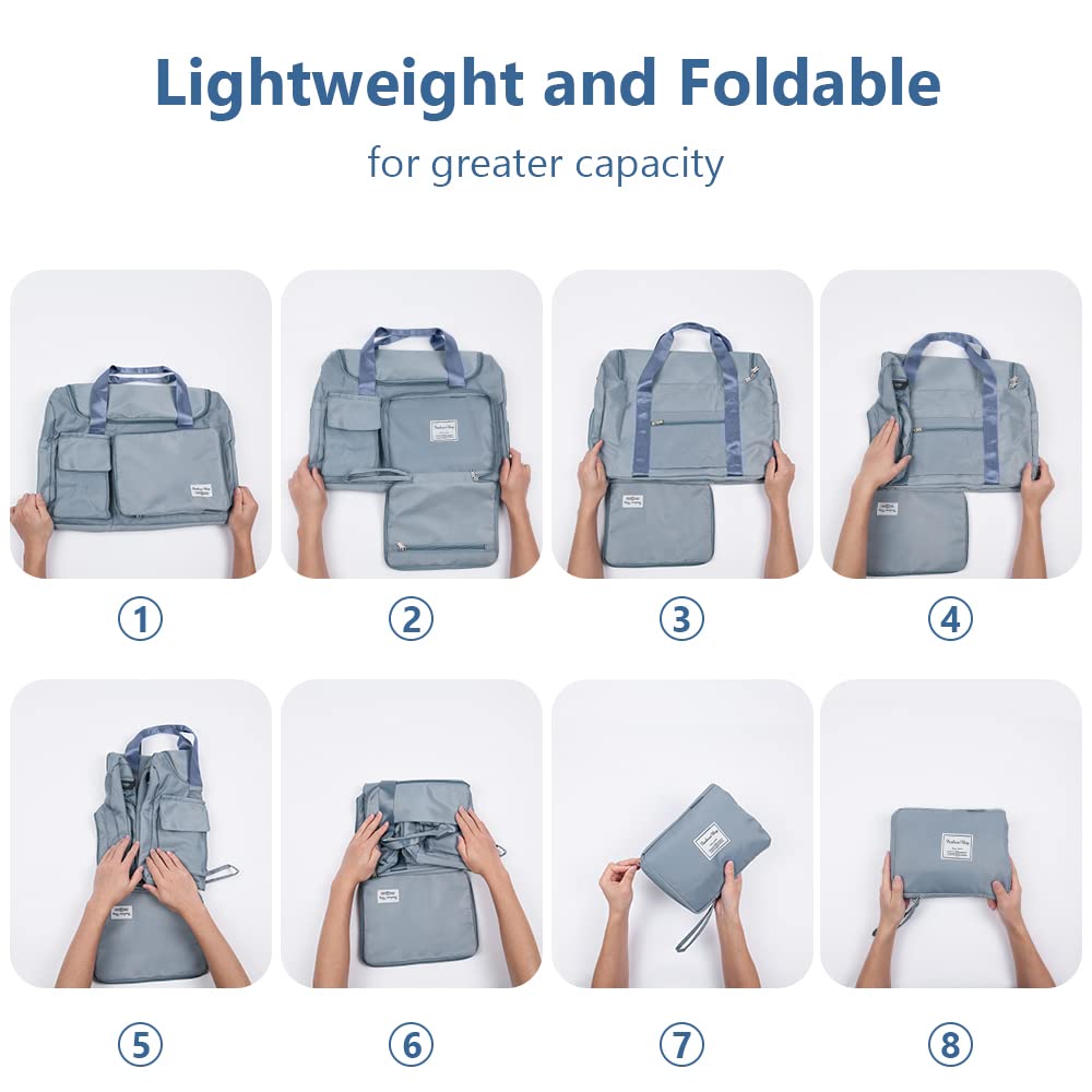 Flintronic Borsone da Viaggio Pieghevole, Borsone Palestra Sportiva con Etichetta Bagaglio, Borsa Sportiva con Scomparto Scarpe, Grande Capacità Borsa da Viaggio Duffel per Sport/Viaggi (35L)