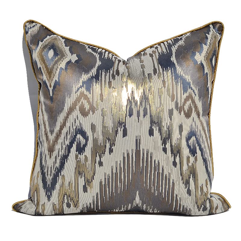 Cushion Covers Luxury Jacquard Sofa Bedroom Decorated With Square Pillowcases 18x18 Inch / 45cm x 45cm (No Pillow inserts） Mikin Brown