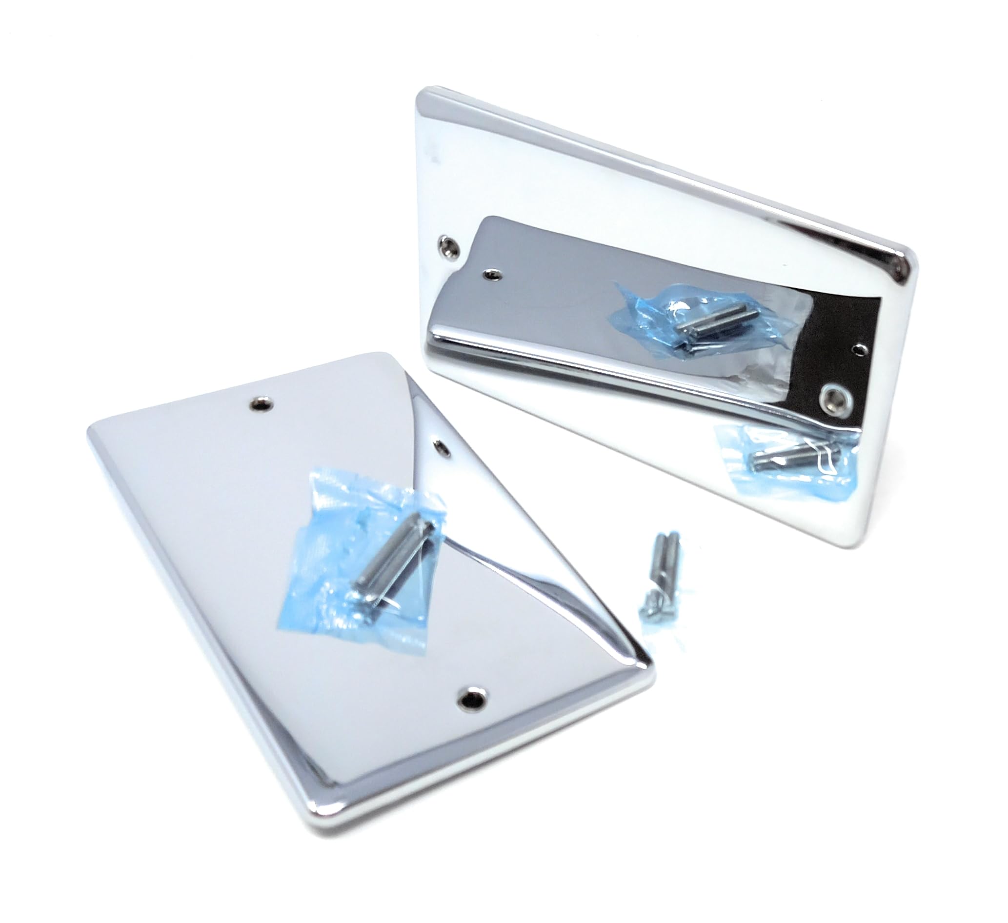 1pcs. Double Two Gang Blanking Plate, Wall Faceplate, Cover for Electrical Sockets, Screws Included Chrome - Image 3