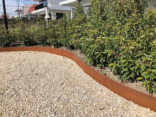 Wovar Rasenkante Cortenstahl 40 x 106 cm Flexibel - Pro Stück- Beeteinfassung Cortenstahl - Beetumrandung - Beetbegrenzung - Rasenkante Metall