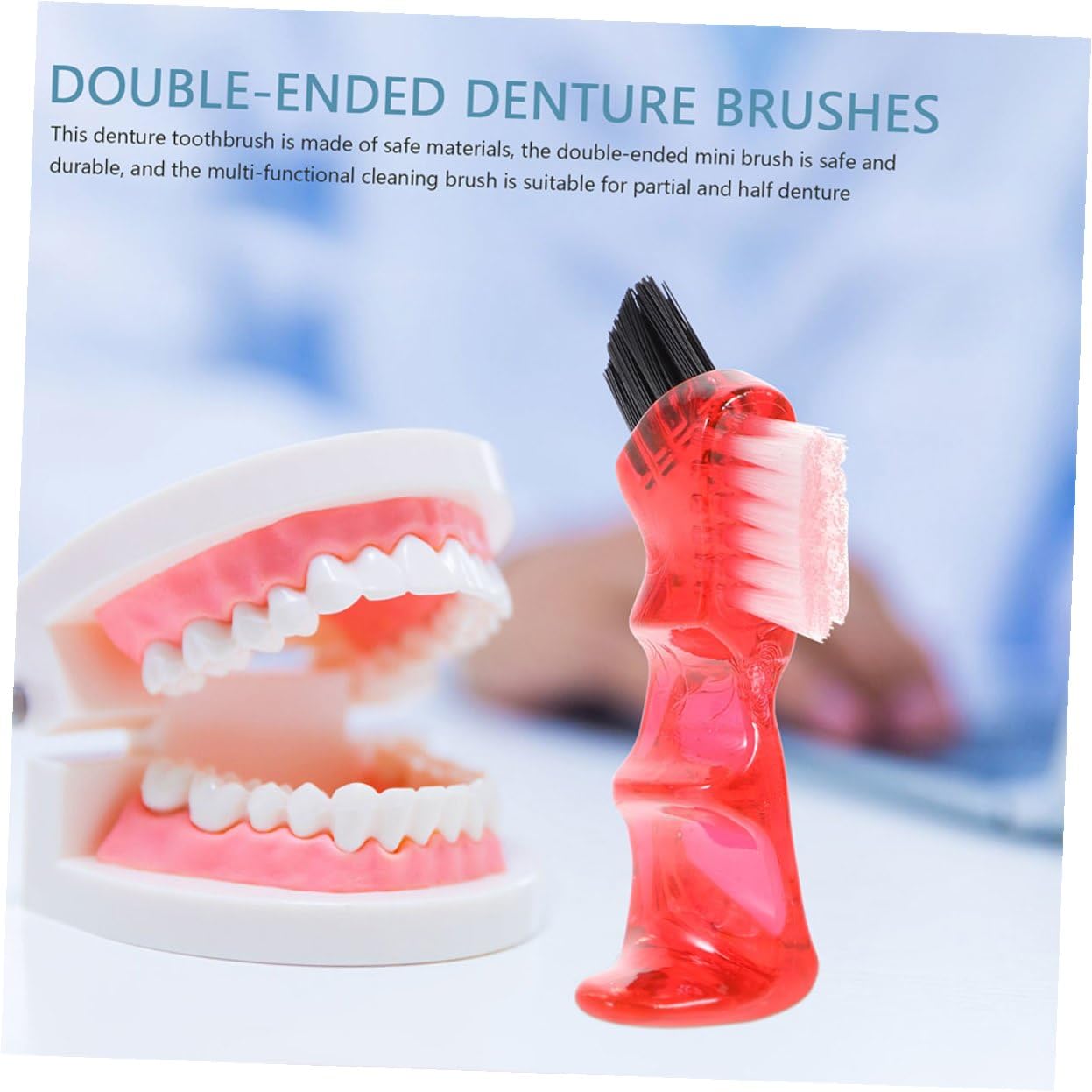Brosse pour Dentier Mini Multifonctionnelle Double Face 3 Pièces Pp