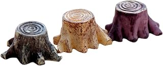 3pcs Tree Stump Figurines, Mini Garden Figurines Stumps Ornaments