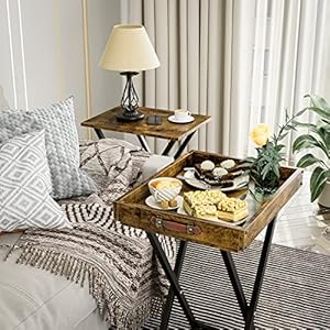 Tvtraytablessetof2tvtrayswithremovabletraytop2pcsfoldingsidetableforbedroomlivingroomsnacktablewithfoodservingtrayforsmallspaceburnedbrowneatingtable Urban Country Home Decor Tv tray tables set of 2 tv trays with removable tray top 2 pcs folding side table for bedroom living room snack table with food serving tray for small space burned brown eating table urban country home decor