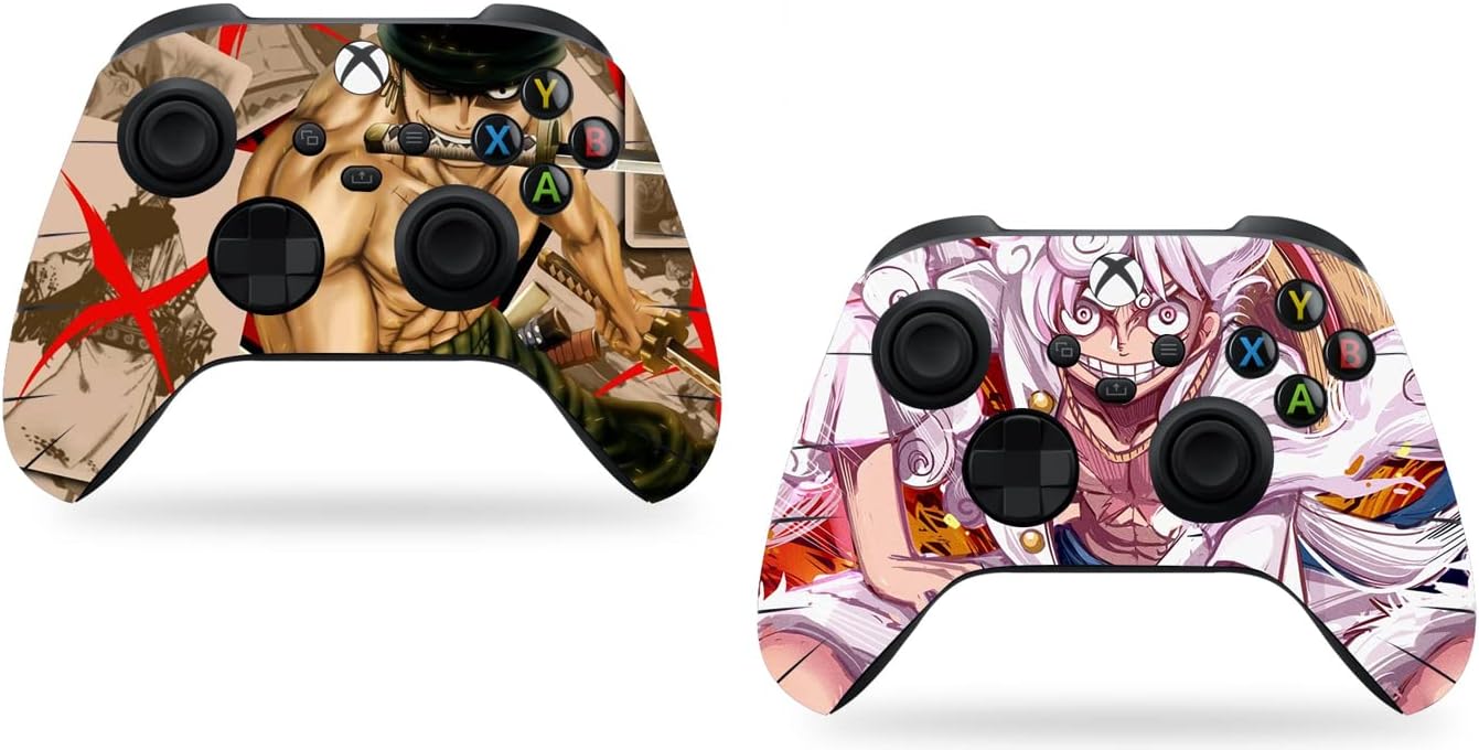 EBTY DREAMS Inc. - Set of 2 One Piec OP Monkey D. Luffy, Roronoa Zoro Vinyl Skin Sticker Decal Protector for Xbox Series X & S Controllers
