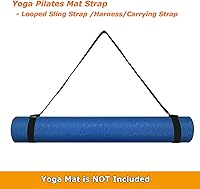 Vista 6 de Cosmos Correa para esterilla de yoga y pilates – Correa de transporte con bucles de banda elástica para pilates, ejercicios y aeróbicos, algodón