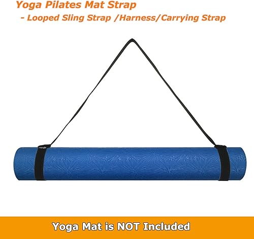 Miniatura 6 de Cosmos Correa para esterilla de yoga y pilates  Correa de transporte con bucles de banda elástica para pilates, ejercicios y aeróbicos, algodón