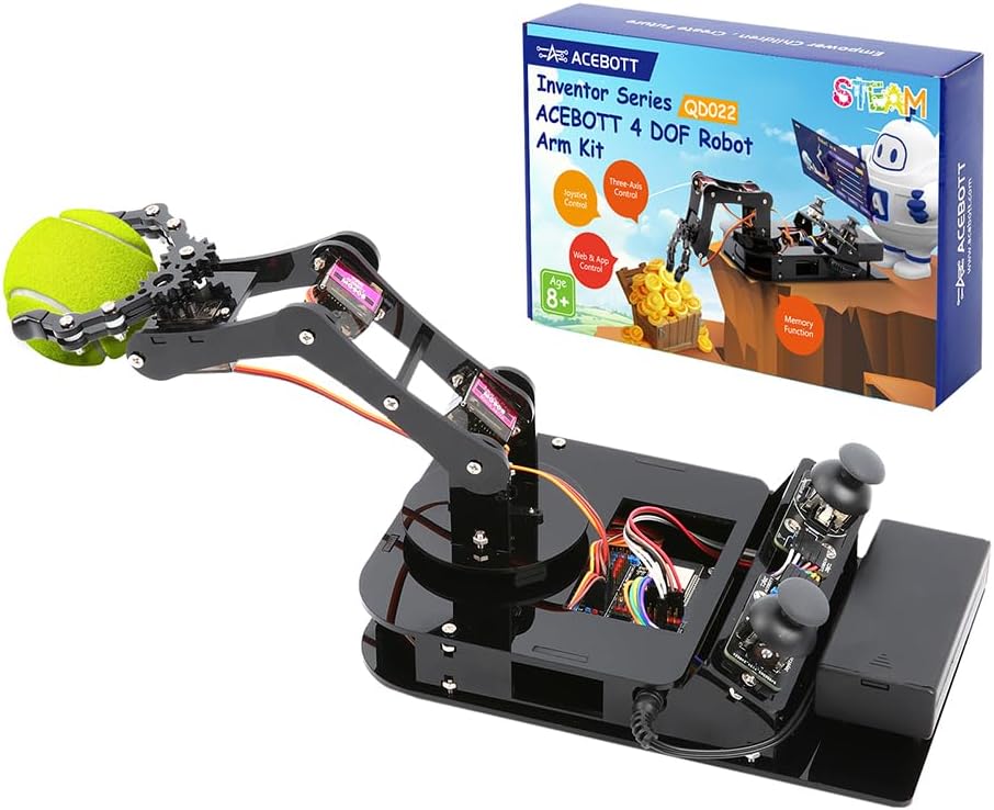Amazon.com: ACEBOTT 4 DOF ESP32 Programmable Robotic Arm Kit, Robotics ...